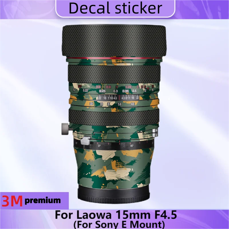 

For Laowa 15mm F4.5 Decal Skin Vinyl Wrap Film Camera Lens Body Protective Sticker Coat FF 15mm F4.5 For Sony E Mount
