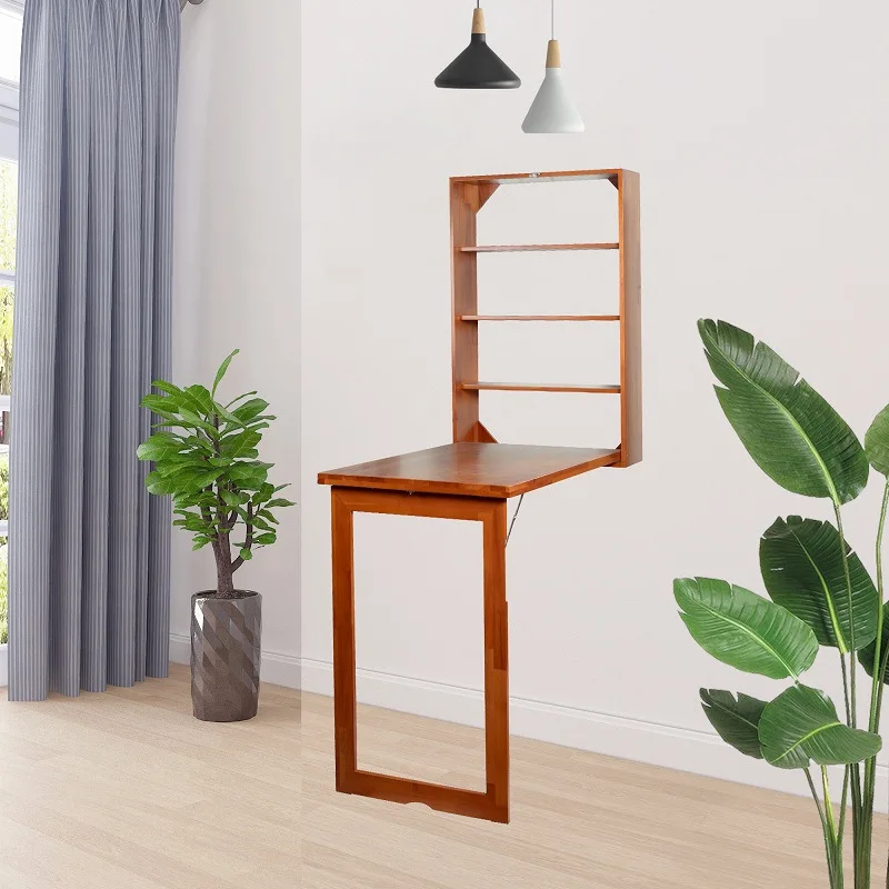 

Household small apartment folding dining table dining rectangular simple retractable peach blossom core wall h