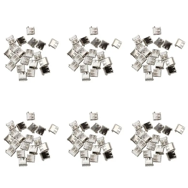 120 Pcs USB Female Type A 4-Pin DIP Right Angle Plug Jack Socket Connector