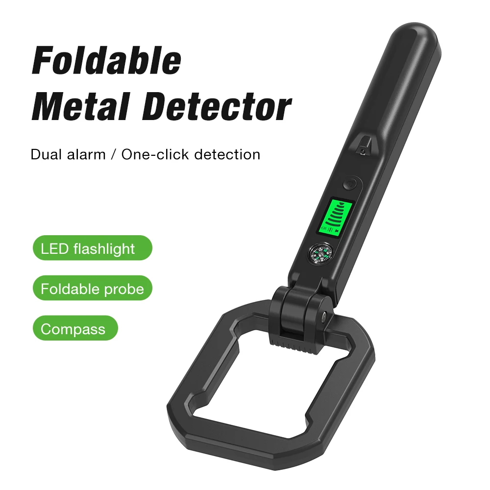 

360 ° Ручной металлоискатель-пинпоинтер-указатель, зонд, водонепроницаемый сканер для поиска сокровищ, металла, монет со светодиодом и компасом