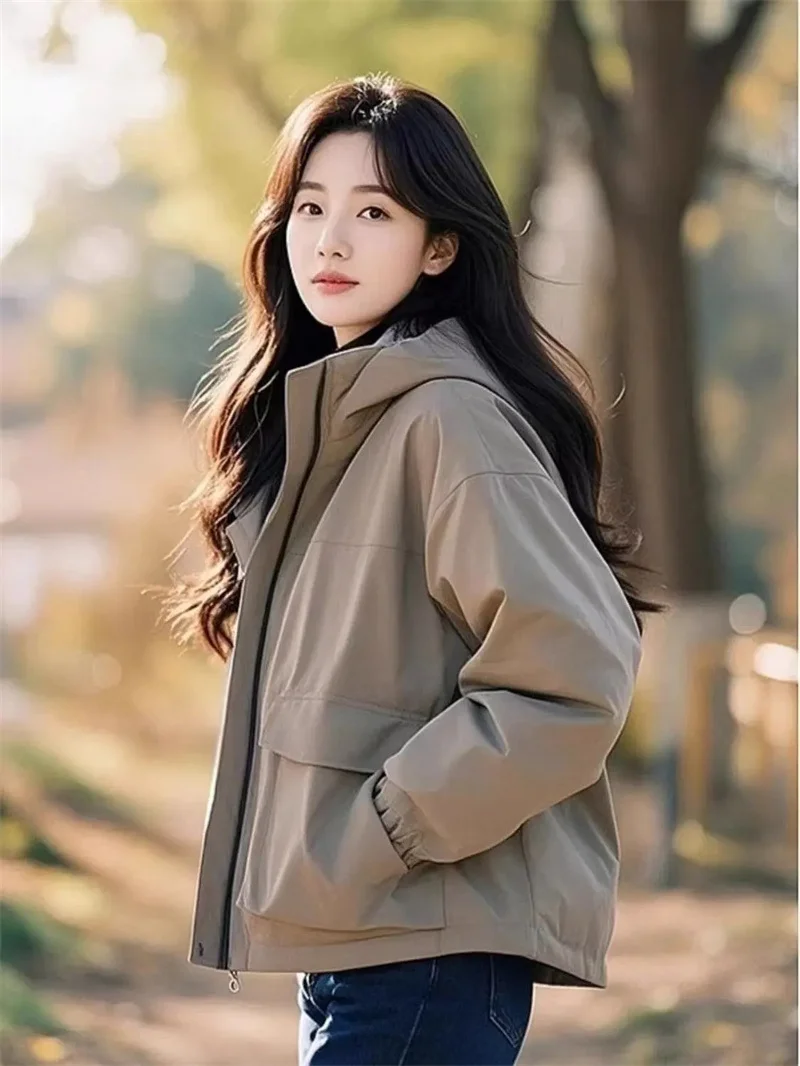 

2026 New Style Trendy Stormtrooper Jacket For Small In Spring Casual Spring Coat For Women In Spring And Autumn Khaki Gray