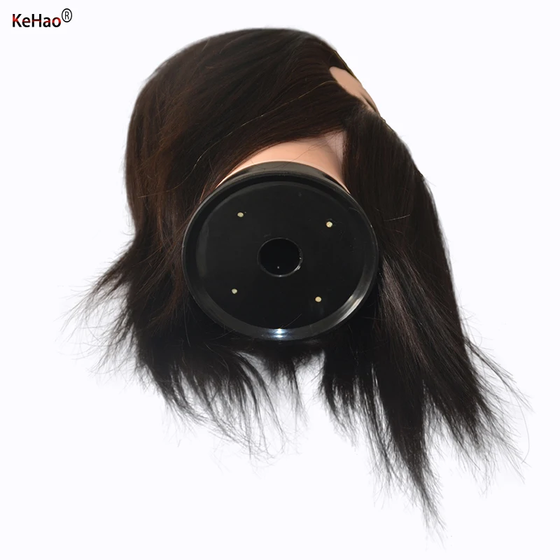 Male Mannequin Head With 100% Remy Human Hair Black For Practice Hairdresser Cosmetology Training Doll Head For Hair Styling