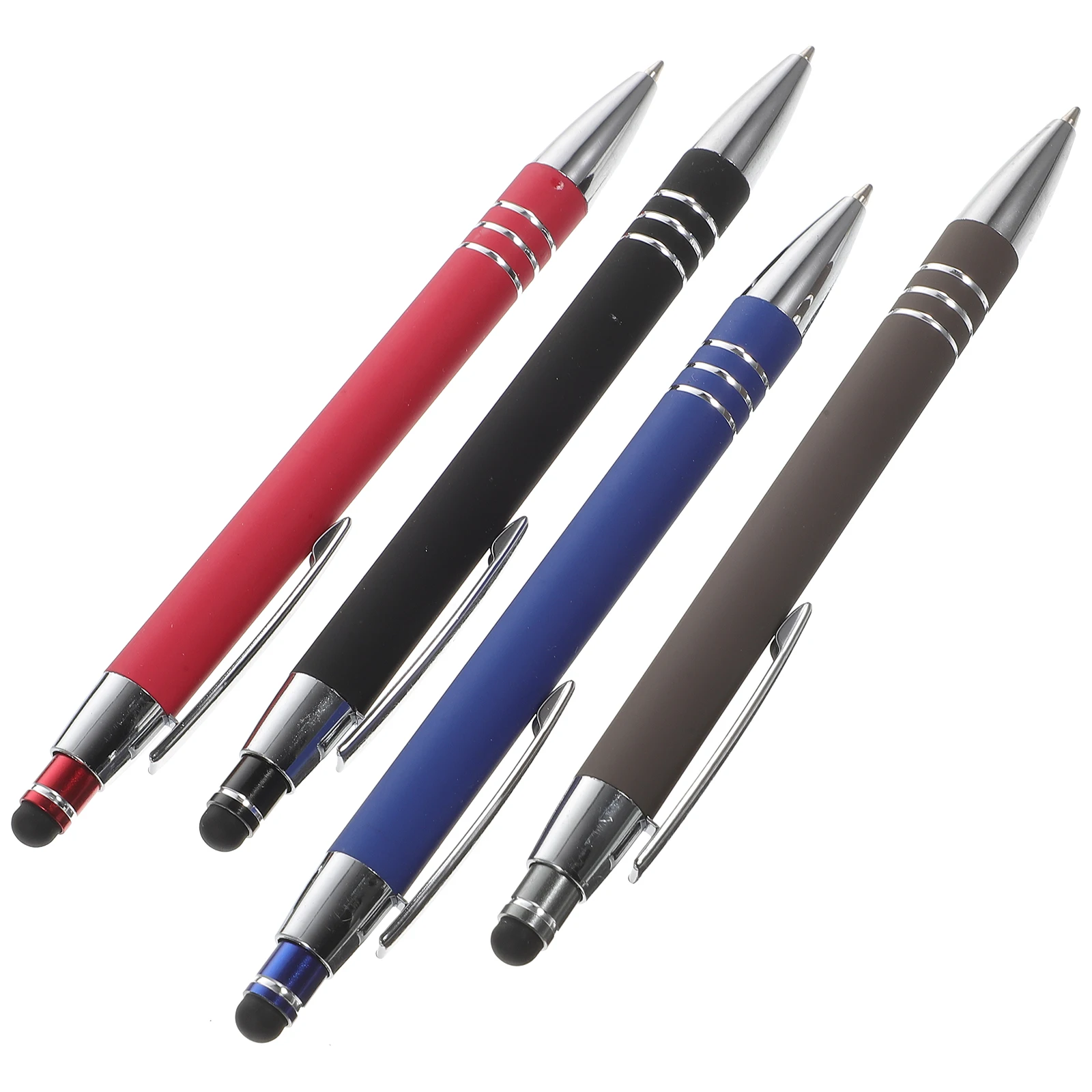 

4pcs Metal Touch Screen Pen Ballpoint Pens Ergonomic Smooth Writing Portable For Office Home School Adult Daily Use Writing Tool