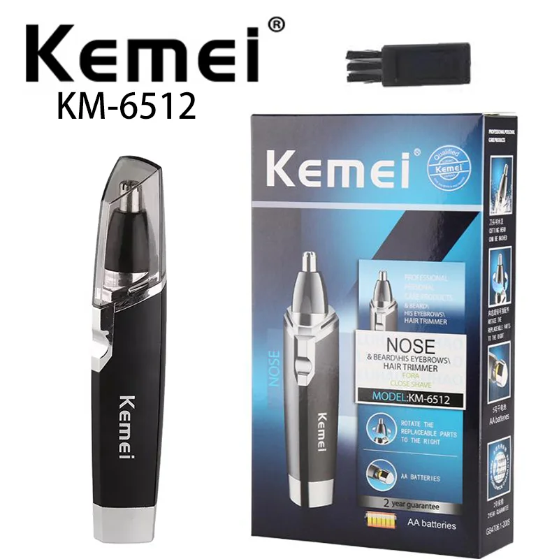 

KM-6512 Built-In Battery Rechargeable Kemei Electric Nose Trimmer Hair Ear Trimmer neukmachine voor mannen profosyonel saç kesme