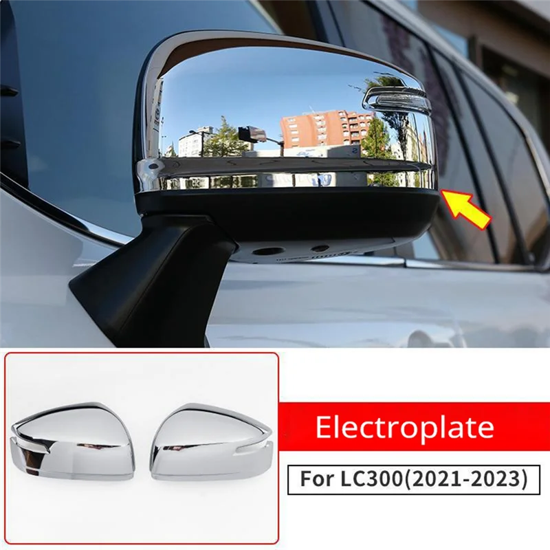 

НОВЫЕ автомобильные аксессуары для Toyota Land Cruiser 300 Series LC300 2022, хромированное боковое крыло из АБС-пластика, крышка зеркала заднего вида