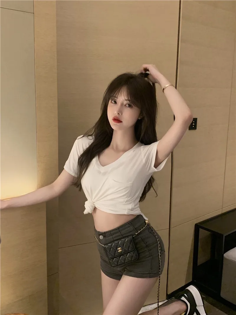 Sexy Ladies Women Casual Short Sleeve Tops Girl Fashion Spring Summer Clothing For Happy Daily Life