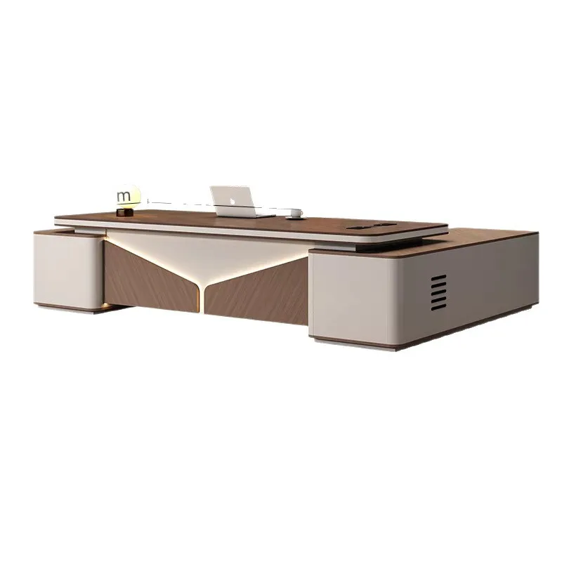 

New atmospheric boss table, modern high-end president's desk, large class table and chair combination