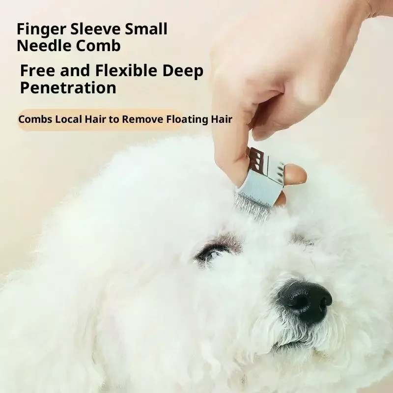 Mini peine de limpieza con aguja para mascotas, nudo fácil de abrir para perros y gatos, elimina el pelo de ciruela pasa, peine portátil para dedos, suministros de limpieza para mascotas