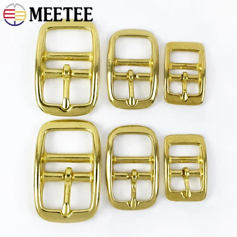 

2/3Pcs Stainless Steel Solid Brass Belt Buckle Metal Pin Buckles Bags Strap Adjust Slider Clasp DIY Leather Craft Accessories