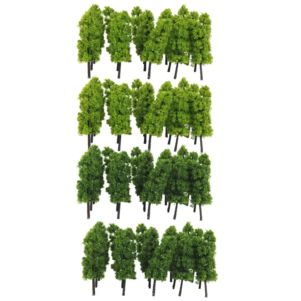 40 Pieces Dark 7.7cm/3inch Model Trees Layout Architecture Buildings Diorama Wargame Greenery