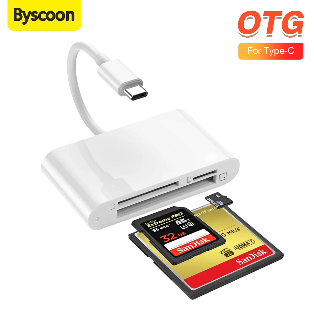 3-in-1 Type C Adapter TF CF SD Memory Card Reader USB C Card Adapter For Macbook Huawei Samsung Xiaomi OTG Writer Compact Flash