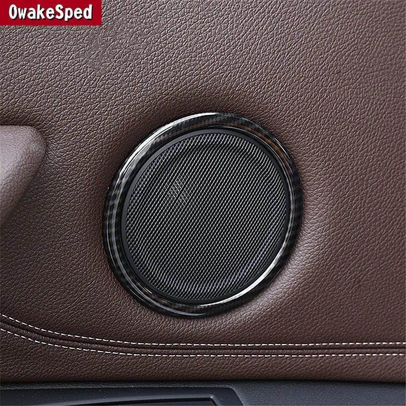 Carbon Fiber Color Car Door Speaker Audio Ring Frame Trim For BMW 2 Series Active Tourer F45 F46 2015-2018 Interior Accessories