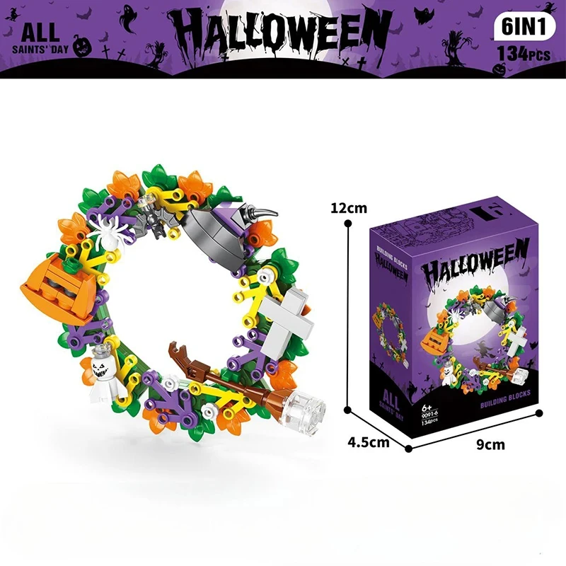 TOYLINX Modello fai da te Serie Halloween Set di blocchi di costruzione Casa di zucca Giocattolo educativo da costruzione Regali per bambini Decorazione
