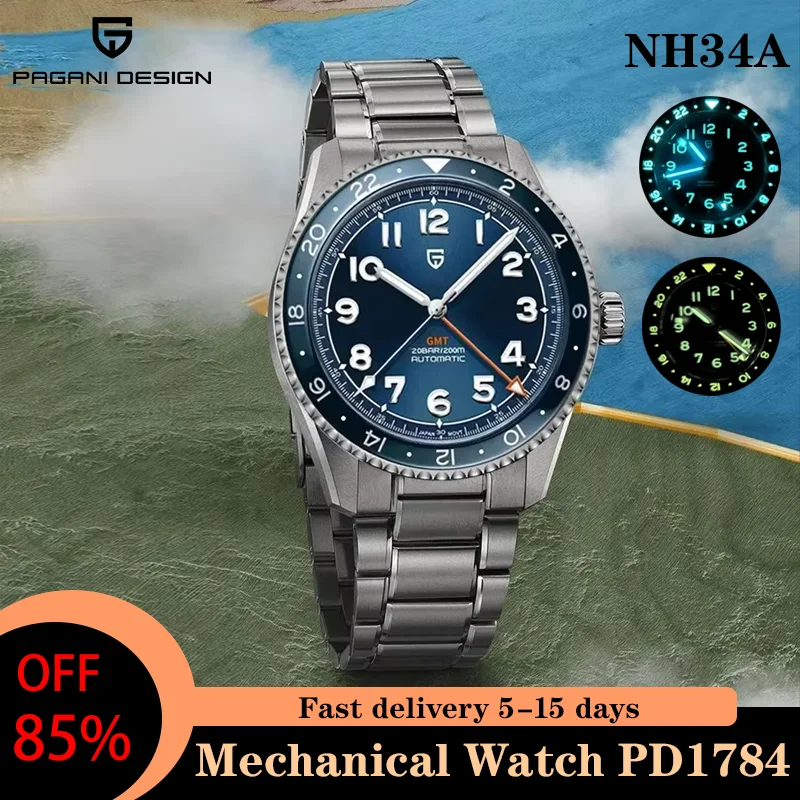 

PAGANI DESIGN Fashion Automatic Mechanical Wristwatche PD1784 Japan NH34A luminous Anti-magnetic Stainless Steel Watches for men