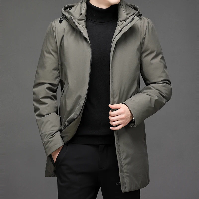 2024 nova chegada jaqueta de inverno dos homens soleira-como jaquetas de algodão moda masculina engrossar quente com capuz parkas trench coat masculino tamanho M-4XL