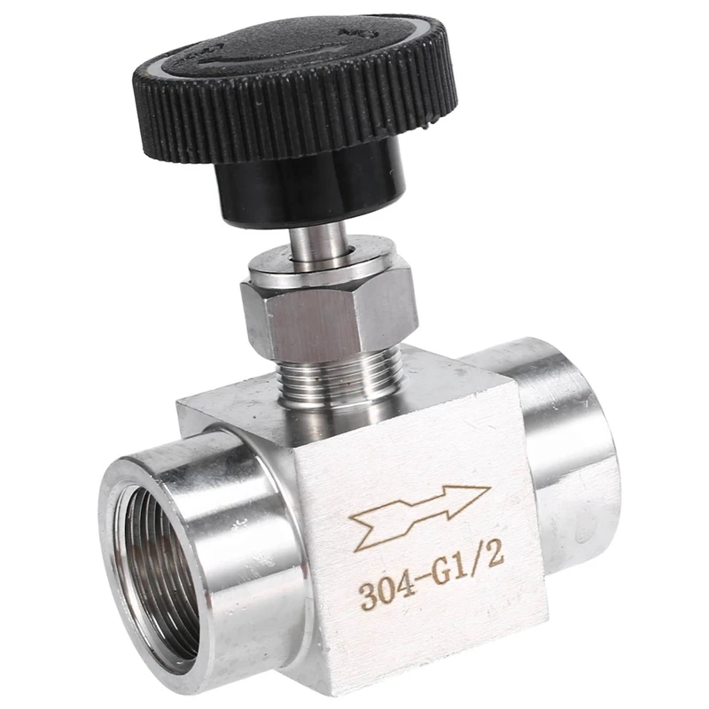 Válvula de aguja de cierre de Control de flujo de acero inoxidable, rosca hembra igual a BSP SS 304