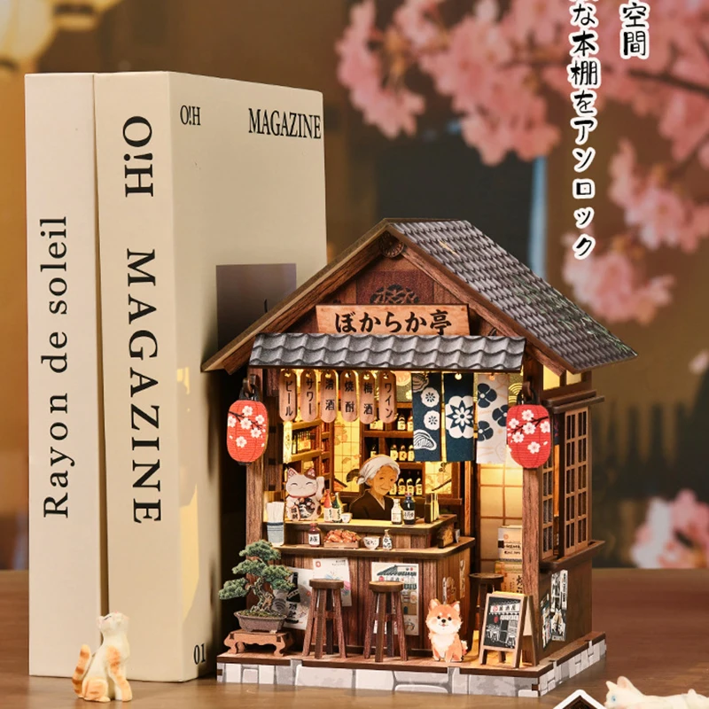 izakaya-diy-mini-model-traditional-japanese-3d-wooden-assembly-bookend-handcraft-puzzle-assembly-collectible-toys-bookends-gifts