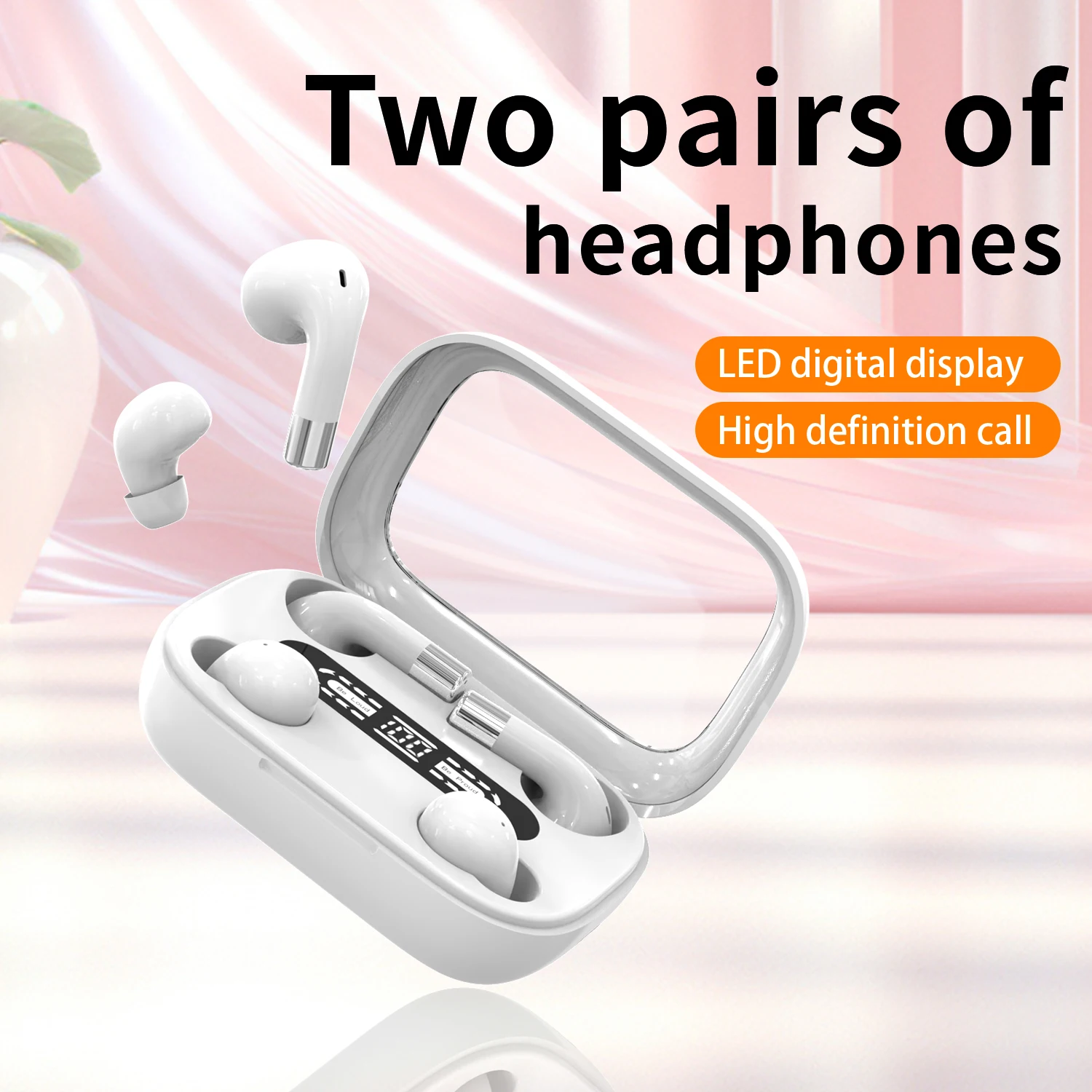 SK 2in1 Dual Headphones 5.4 Bluetooth Wireless Earphones Sports Sleeping Noise Reduction HD Call Headset HIFI Music Bass Earbuds