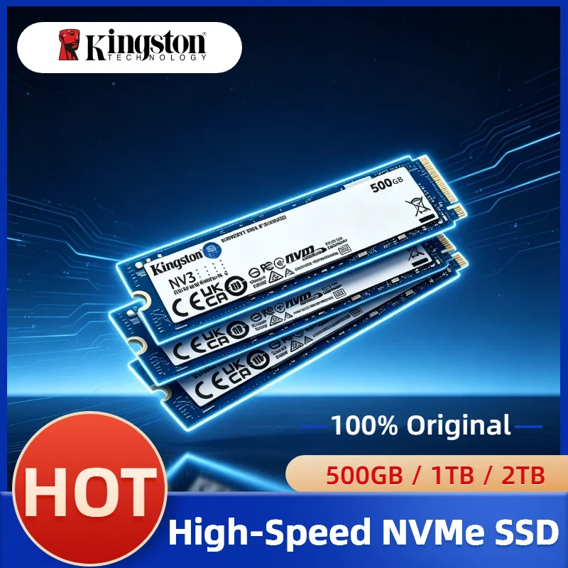 Kingston NV3 500GB PCIe 4.0 M.2 NVMe SSD 6000MB/s Leitura, Unidade de Estado Sólido Interna para Desktop e Laptop, Velocidade Profissional Ultra Core, Novo, Máxima Performance