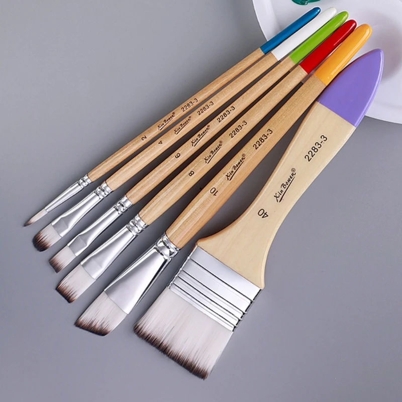 3 Set Paint Brush Artist Brushes Watercolor Paint Brush Nylon Hair Paint Brushes Oil Painting Brushes for Painting