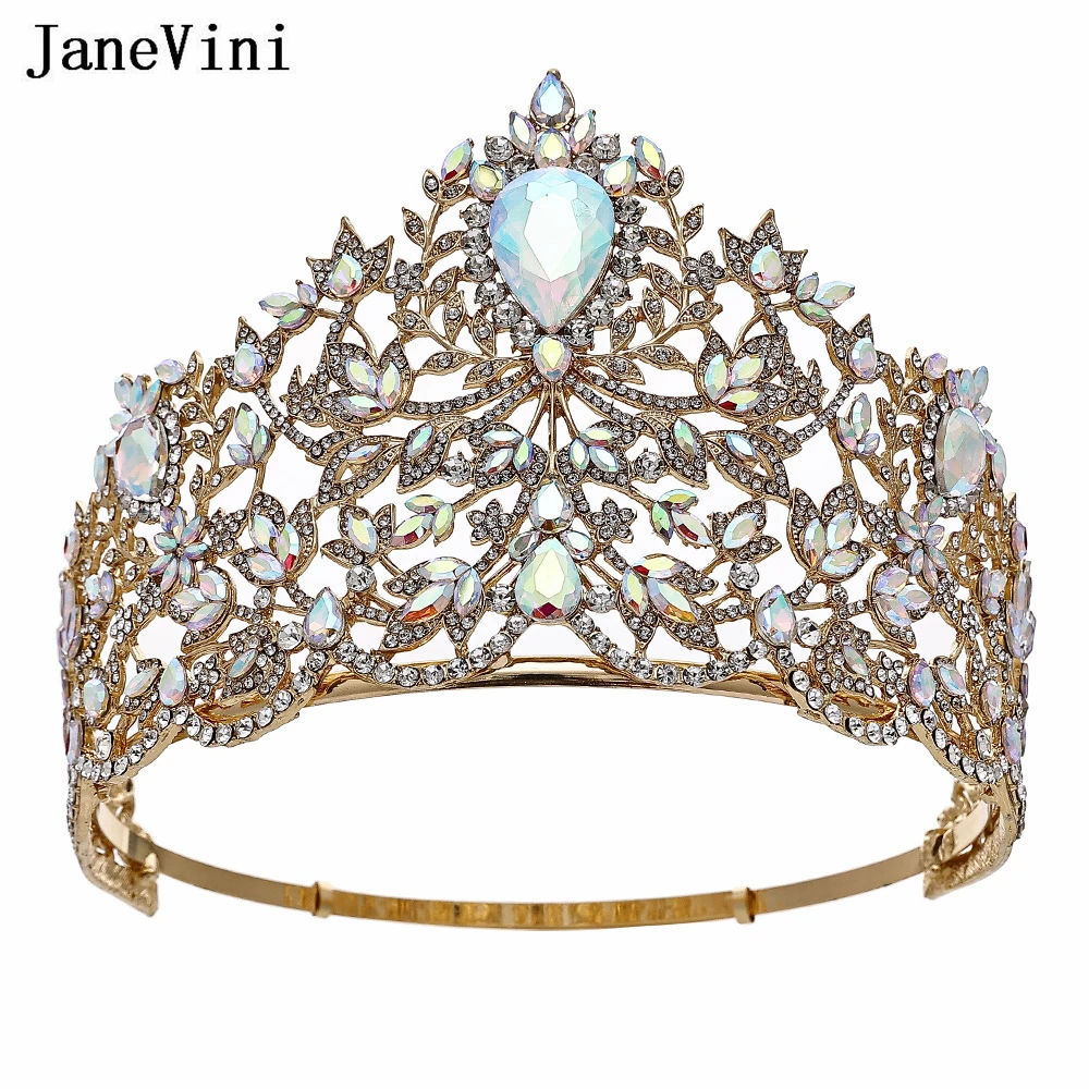 Imagem -06 - Janevmini-sparkly Europeu Coroas Vermelhas e Tiaras para Casamento Cabelo Jóias Hairwear Ornamental Coroa Ornamental Miss Universo