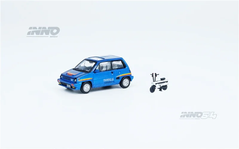 

INNO 1:64 CITY TURBO II синяя с белым мотоциклетным литым модельным автомобилем