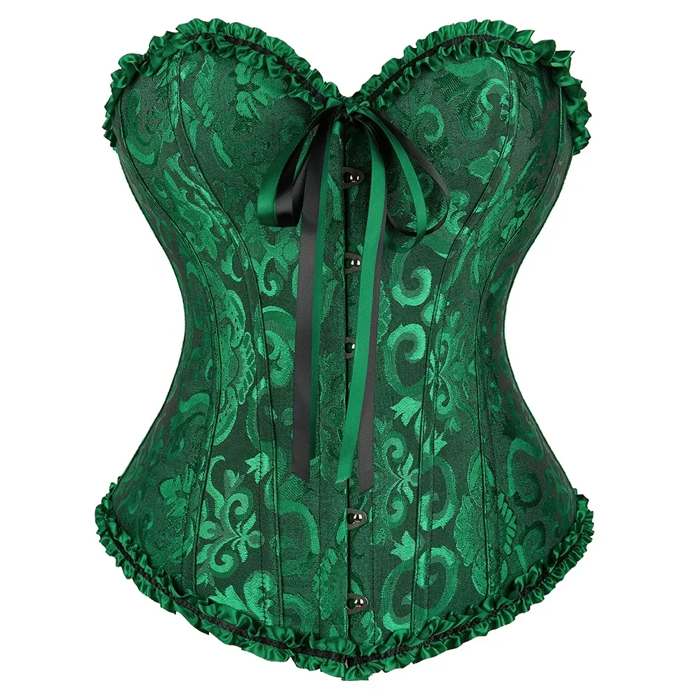 Gold Corsets for Women Vintage Flower Overbust Overbust Bustiers Top Corselet Sexy Victorian Halloween Costume Plus Size Korsett