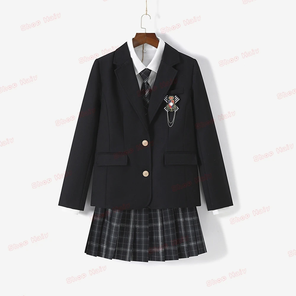 JK Japanese School Uniform Jacket Girls Multicolor Graduation Outfit for Harry Magic Academy with Sexy Pleated Skirt Tie Set New