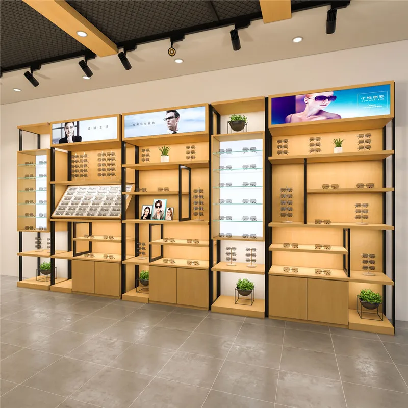 custom，Store Showcases for Optical Shop Display Cabinets with Display Rack Shop Furniture Design Optical Shop Decor