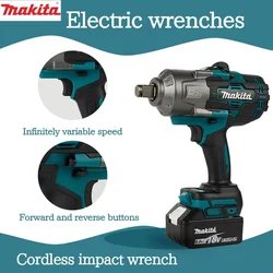 Makita tw001g 2100n.m chave de impacto elétrica sem escova 1000n.m canhão de ar de alto torque sem fio chave de remoção de reparo de pneus de carro