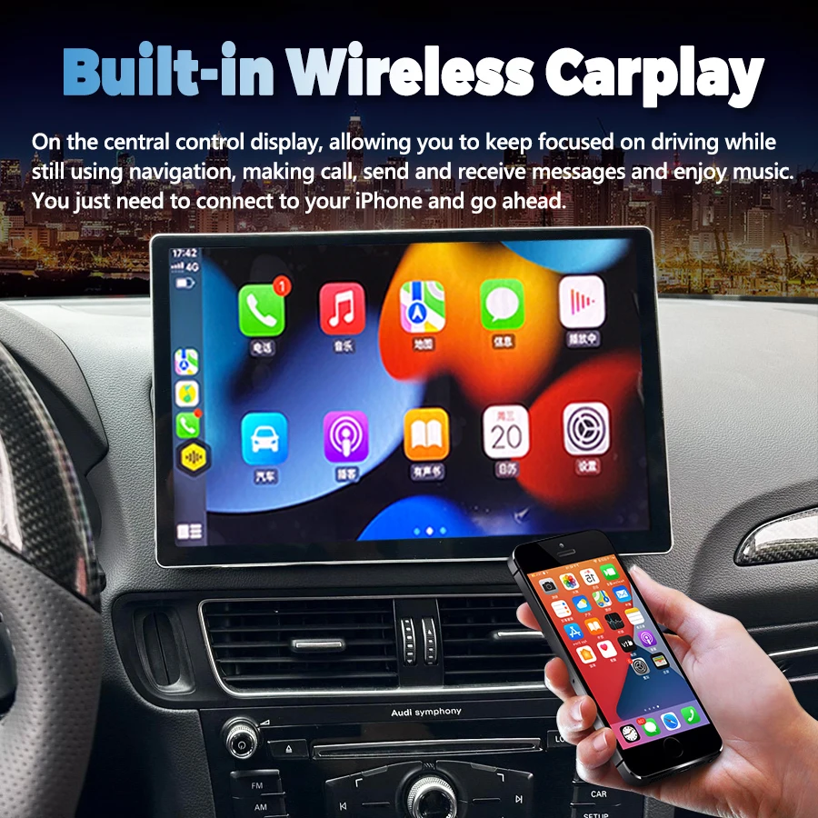 256GB Android 15 Screen Car Stereo Wireless Carplay 13.3