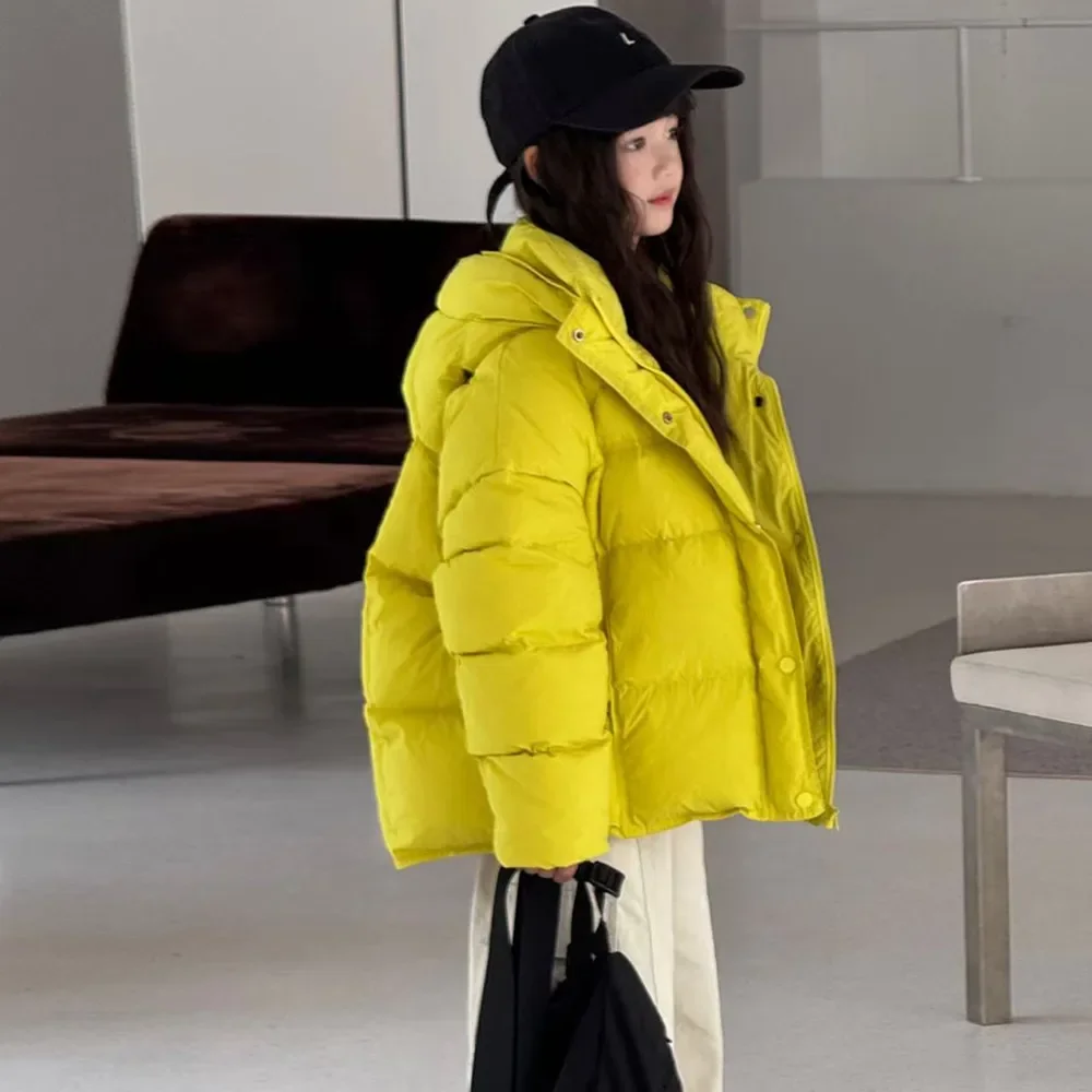 Children's Down Jacket Korean Version Winter New Boys and Girls In Large Children Thickened Hooded White Duck Down Jacket 5-15Y