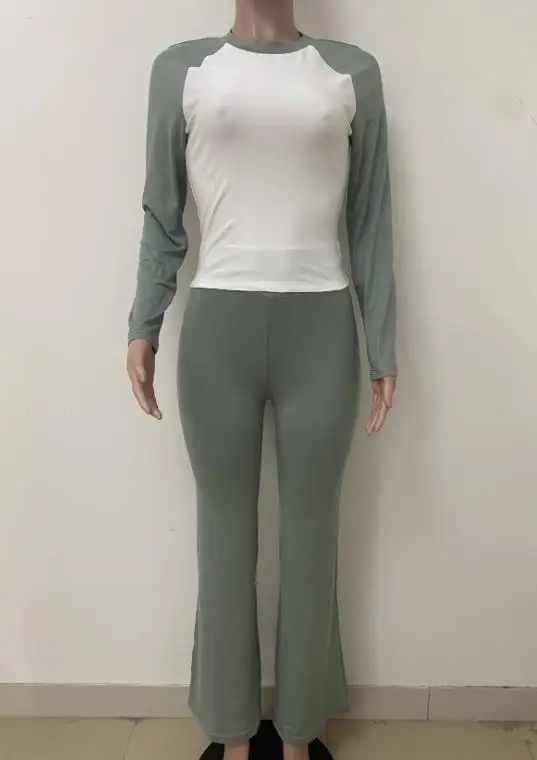 

Two Piece Set Women Outfit 2026 Spring Autumn New Round Neck Comfortable Long Sleeve Slim Fit T-Shirt & Sports Yoga Pants Set