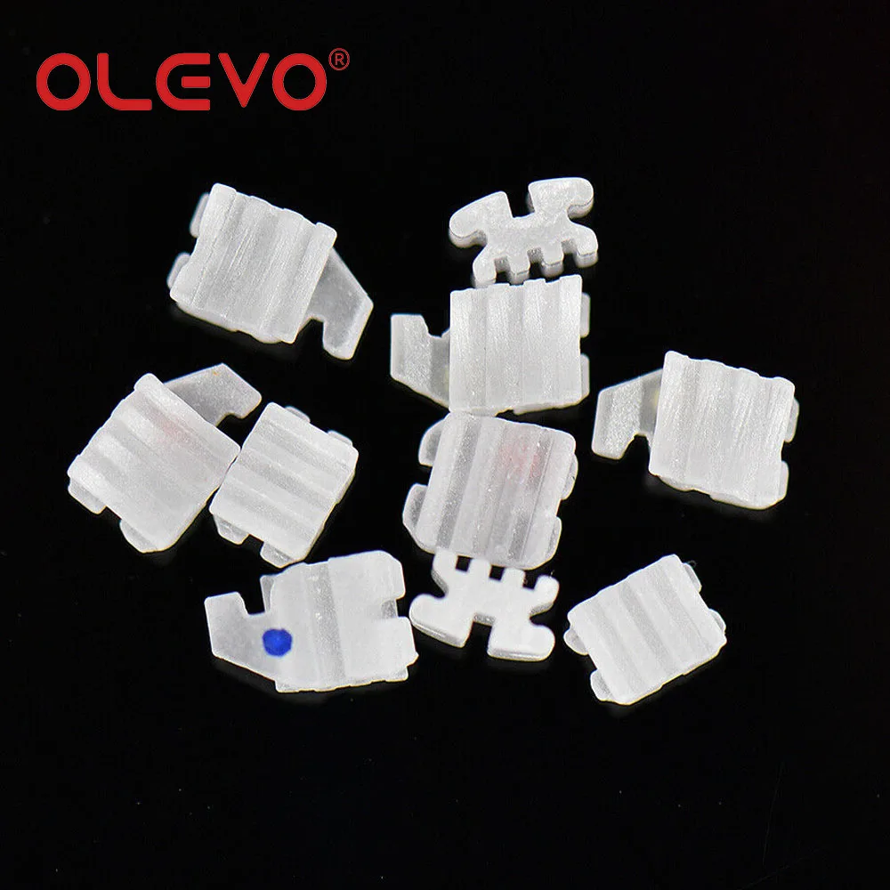 OLEVO 200 Stück/10 Kits Kieferorthopädische Klammern Dental Keramik Zahnspangen für Zähne Unsichtbare Klammer Mini Roth MBT 022 Slot 345 Haken – Detail 8