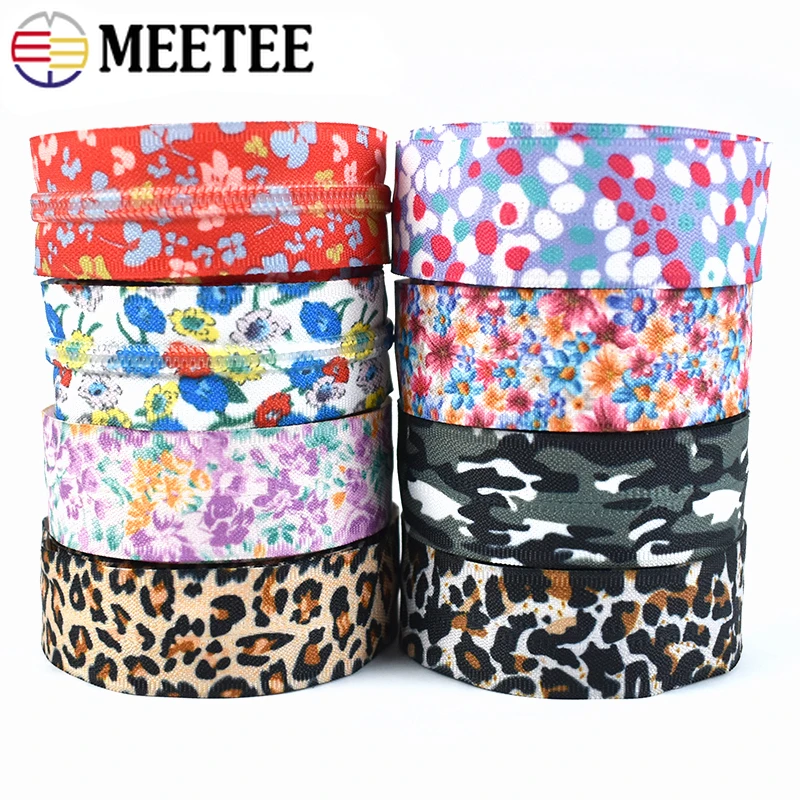 

2/4Meters 5# Printed Nylon Invisible Zipper Tape Closure Per Meter Plastic Zips Bag Garment Decorative Zip Repair Kit Accessory
