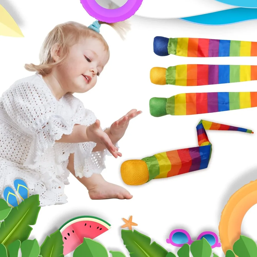 Rainbow Comet Ball 95cm Soft Tail Indoor Outdoor Play Ball Throwing Receiving Park Sports Relax Coordination Training Ball