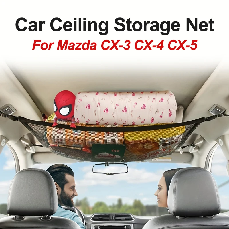 Car Roof Cargo Net Pocket For Mazda CX-3 CX-4 CX-5 cx5 cx3 SUV Roof Storage Bag Long-Distance Travel Storage Bag Car Accessories