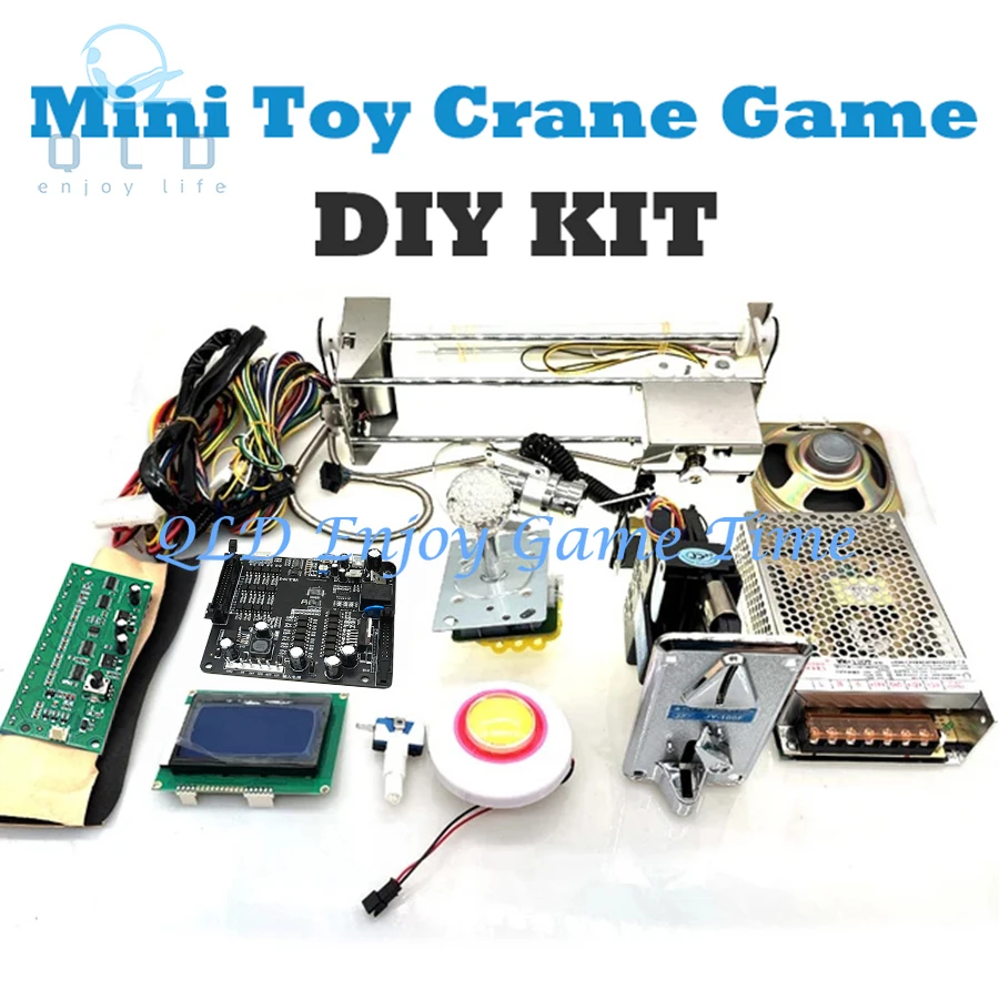 Mini Stainless Steel Gantry with Claw and Motor, LCD Display Sensor Kit, DIY Arcade Game Toy, Doll Crane Machines, Motherboard
