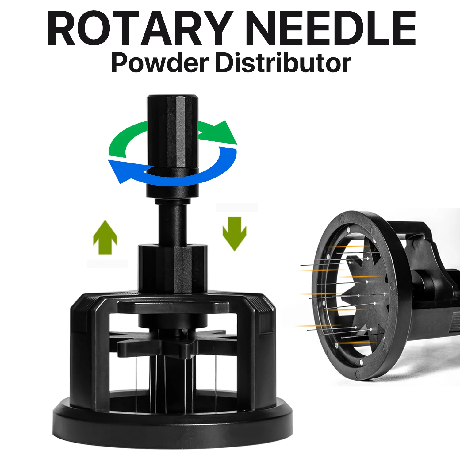 Rotary Needle Powder Distributor 51/53/58mm Magnetic Coffee Tamper Needle Coffee Powder Disperser Anti-slip Loose Powder Needle