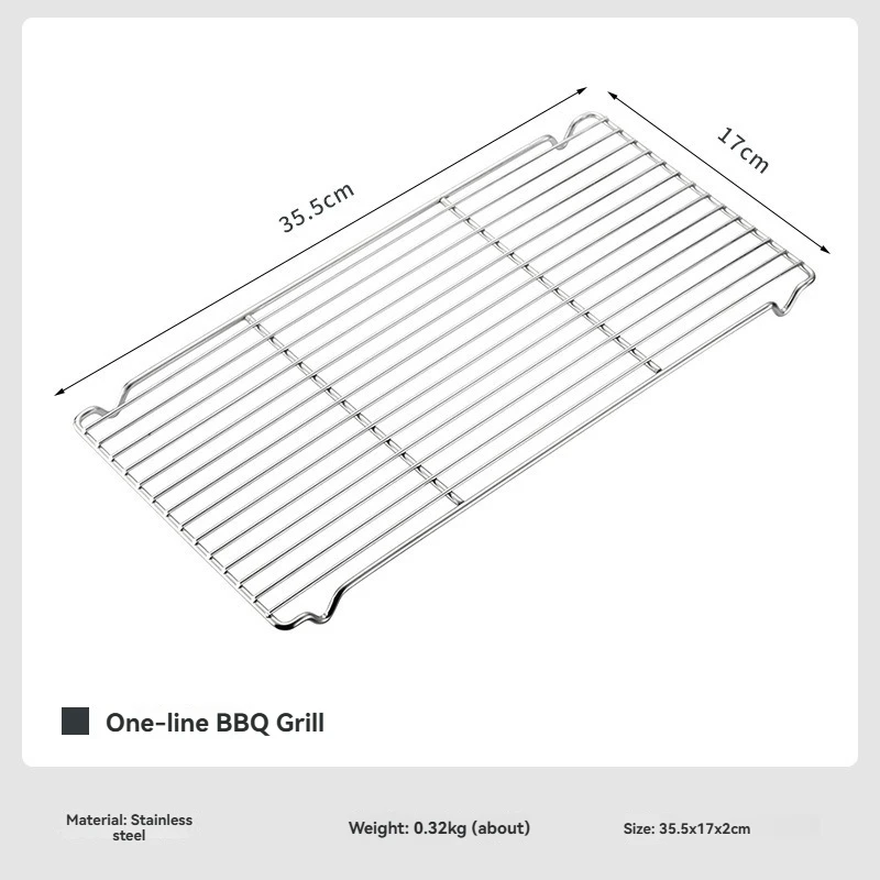 CAMPINGMOON W1 شواية باربيكيو درجة الطعام جريء 304 شبكة شواء من الفولاذ المقاوم للصدأ صينية خبز شبكية مستقيمة