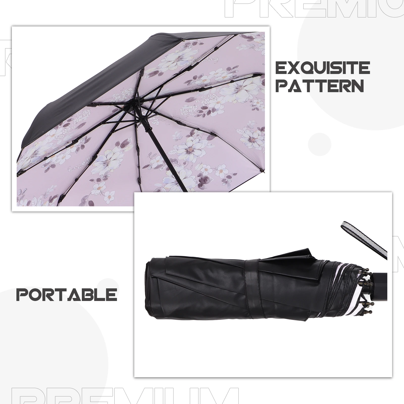 

Folding Umbrella UV Protection Lightweight Portable Sunscreen Rainproof Compact Women Beach Travel Outdoor Accessories Home