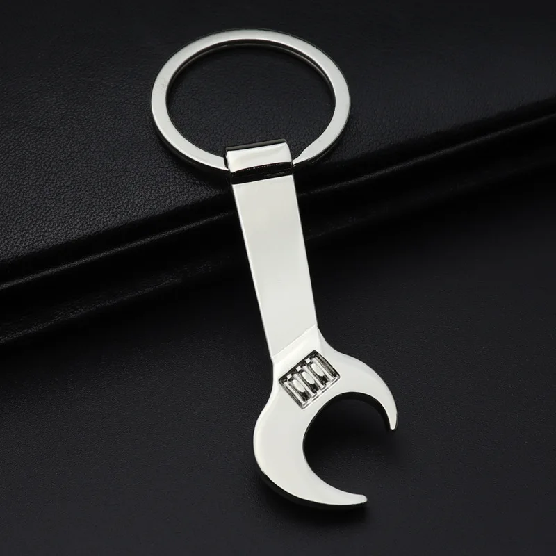 1 pçs/2 pçs chave de metal forma chave prata chaveiro chave abridor de garrafa chaveiros ferramentas de decoração do carro