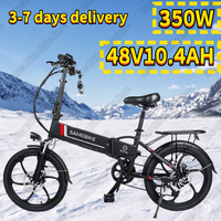 Electric Bicycle 350W High-speed Motor 48V10.4AH Lithium Battery Aluminum Alloy Frame E-bike 20-inch City Foldable Electric Bike