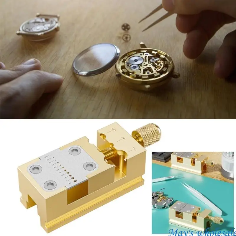 

Точные скамейки для часов Тиски Регулировка резьбы Медный противоскользящий держатель головки часов Ручной инструмент Стабильный