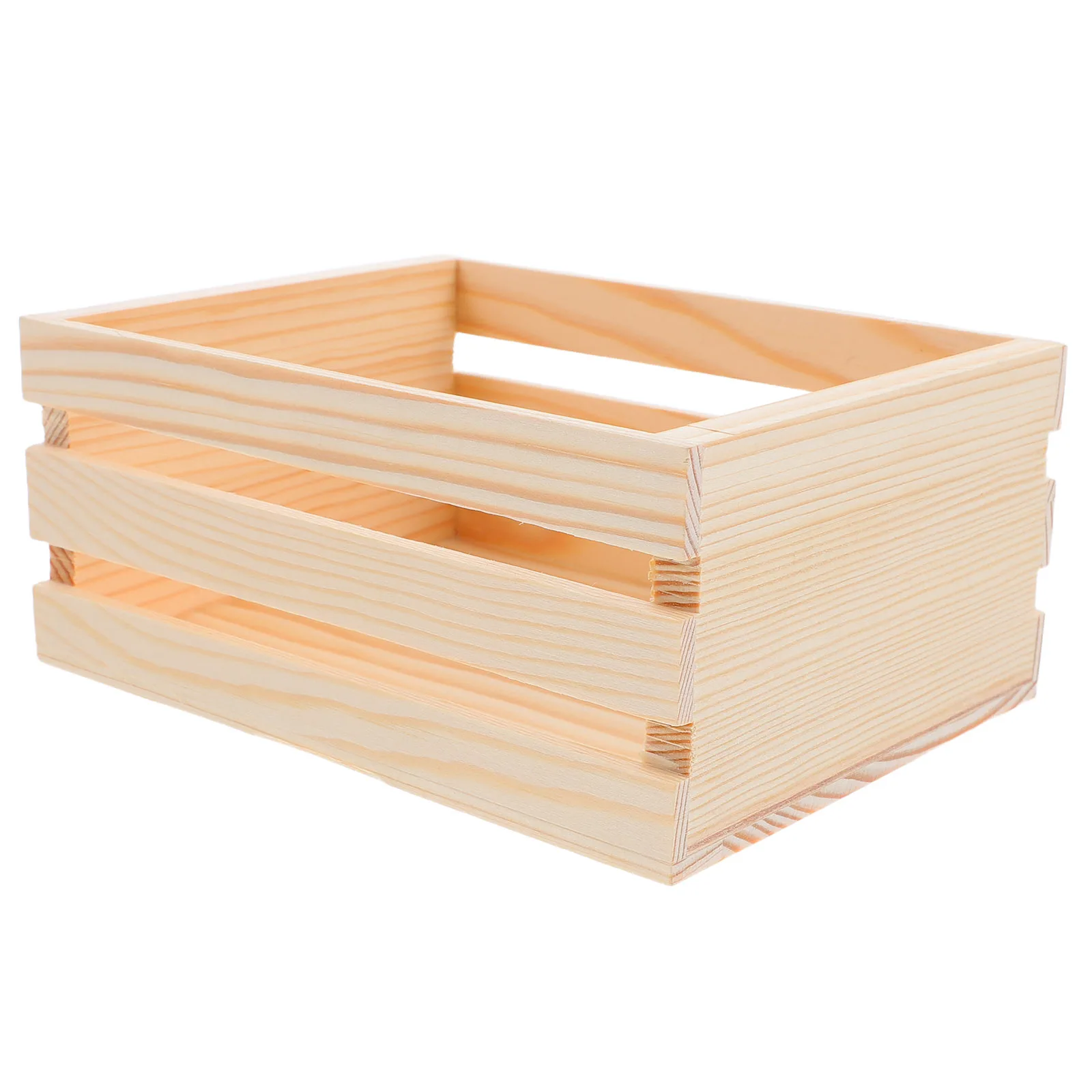 

Mini Wooden Storage Box Desktop Organizer Rustic Baskets Vintage Boxes Hollow Design Material Compact Size