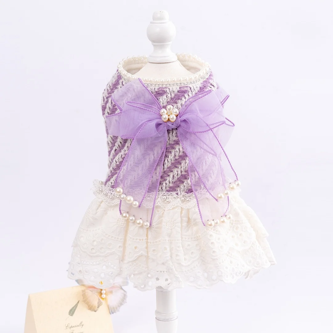 

Твидовые платья Лолиты для собак для маленьких собак Платье принцессы для собак Свадебное платье для домашних животных Торжественная одежда для щенков на день рождения Платье из тюля для собак