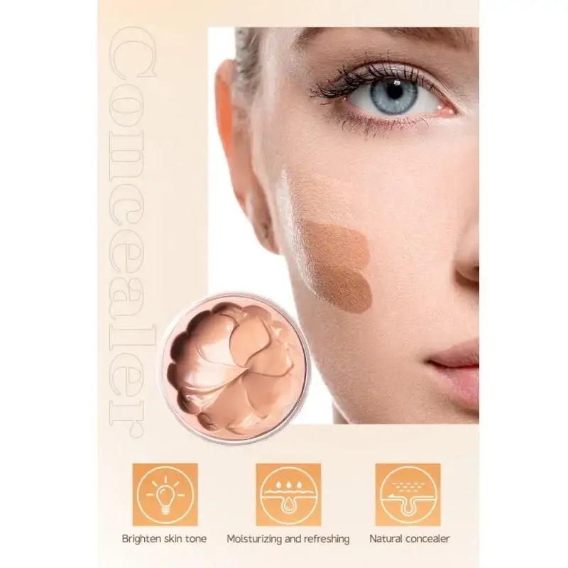 フルカバレッジ液体コンシーラー防水ファンデーションメイクアップベース長期的なクリームくまにきびナチュラルマット