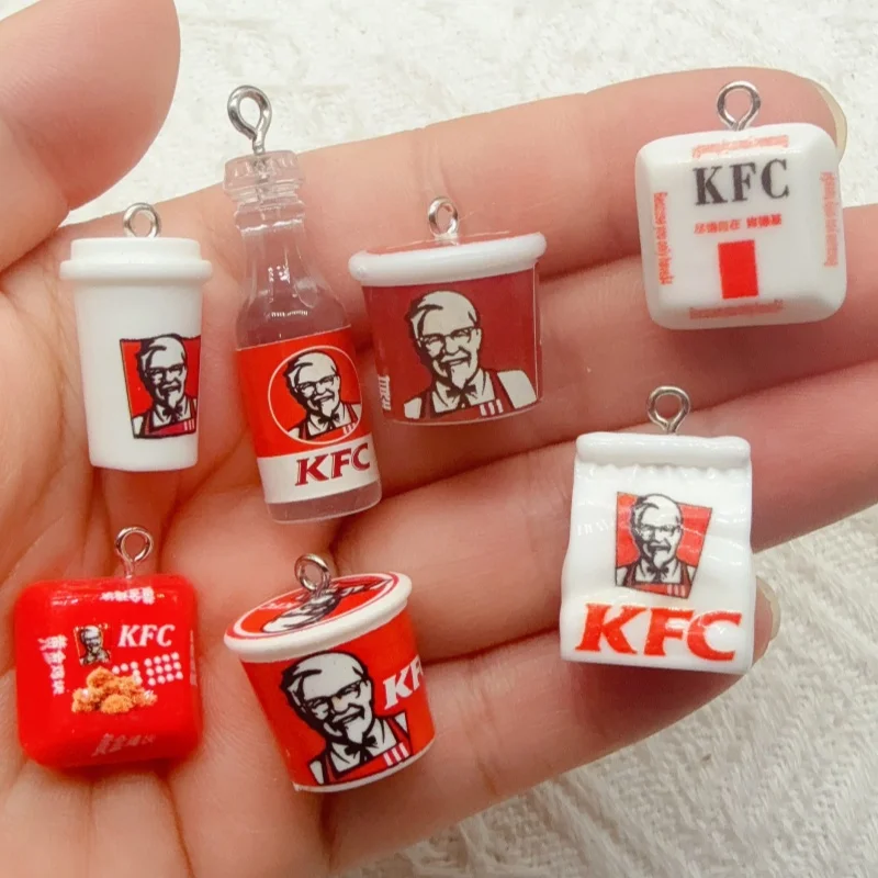 10pcs cartoon resin food bag keychain, suitable for bag decoration, the best choice for gifts