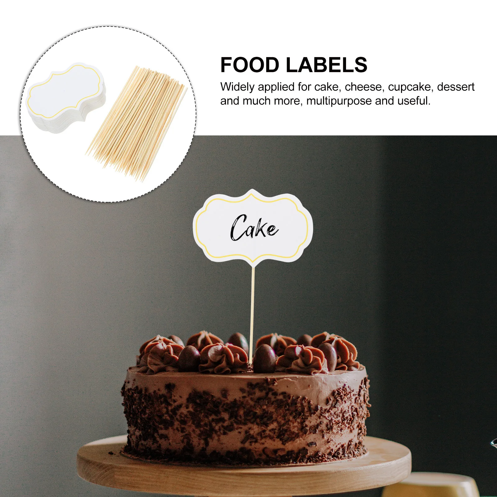 

50Pcs Writable Cheese Markers Food Labels Chalkboard Cupcake Picks Dessert Toppers Wedding Buffet Tags Chalkboard Cupcake Picks