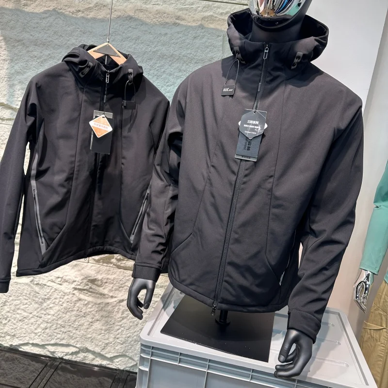 

Термокуртка с флисовой подкладкой для активного отдыха, унисекс, для походов и альпинизма, ветрозащитная, черная, мужская и женская, стандартный крой